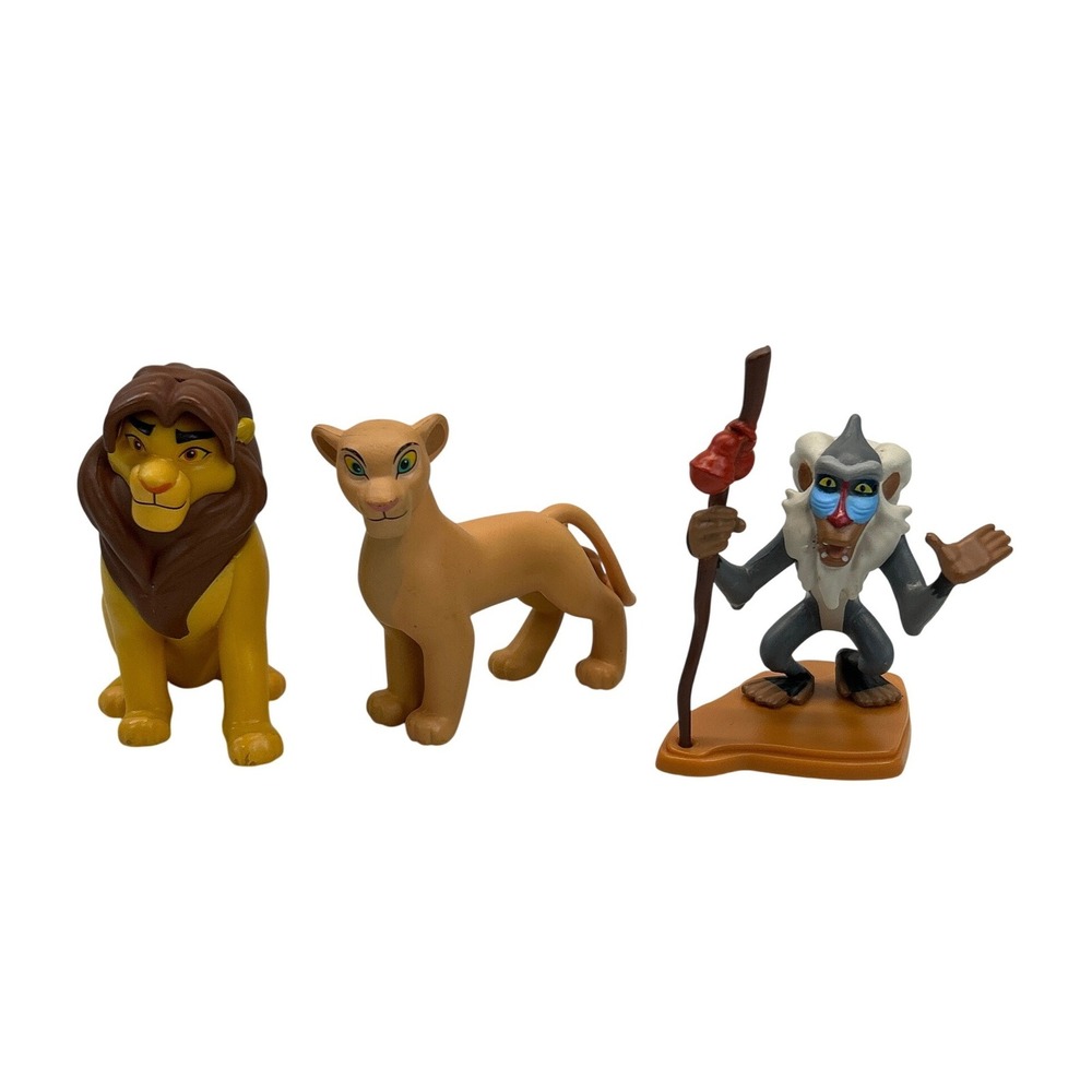 Disney Lion King Mini Figures‎ Simba Nala Rafiki Cake Topper Set 3pc Mufasa PVC